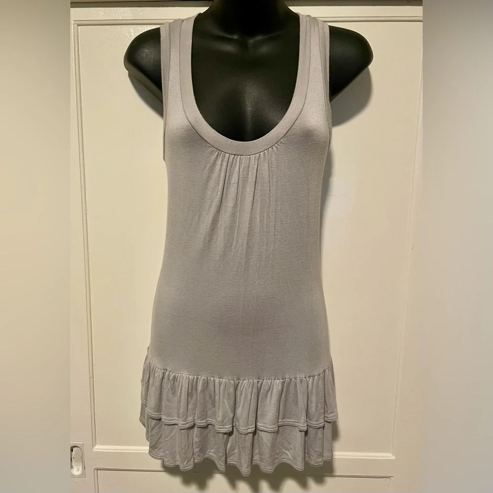 Terra Grey Ruffled Mini Dress! 🩶 - Picture 1 of 4